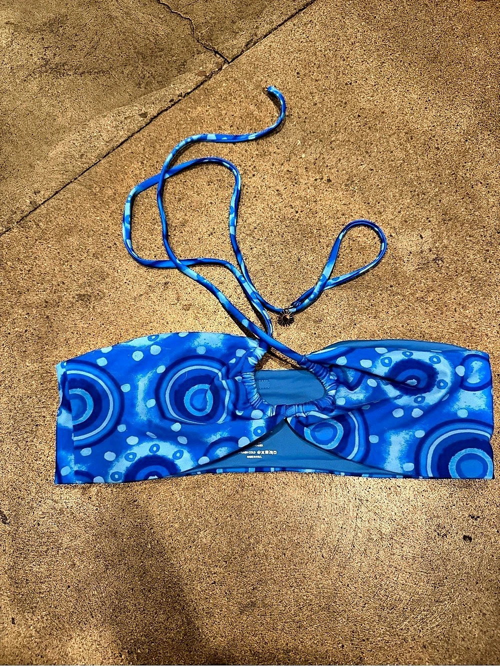 Blackbough Blue Geometric Bikini Top Size Large Like New
